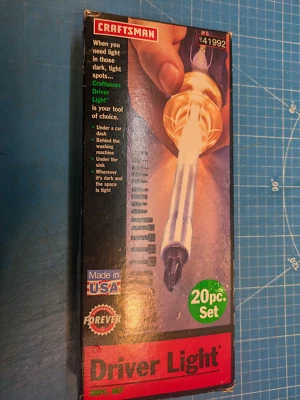 Craftsman  41992 20 Pc Driver Light 1/4" Magnetic Bit Screwdriver Nutdriver USA - Image 1 of 4