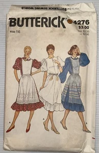 Vintage Uncut 4276 BUTTERICK - DRESS & PINAFORE - Sz 16 - Picture 1 of 6