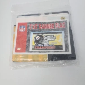 Vintage 2006 NFL Pittsburgh Steelers Super Bowl XL Champions 3x5 Banner Flag - Picture 1 of 4