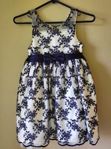 NEW American Princess formal/party dress girl size 6x/7, White with Navy Blue - Picture 1 of 6