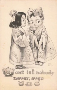 Mädchen in Kimonos mit geheimer Postkarte Künstler signiert B. Wand um 1913 um 10 - Bild 1 von 2