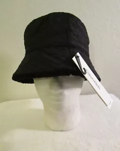 NWT Calvin Klein Womens Faux Fur Lined Repeat Logo Bucket Hat One Size Black $58 - Picture 1 of 3
