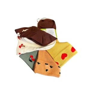 Women's Journeys Socks Multi-color Size 4-10. NEW Floral Cherries Hearts 5 Pairs - Picture 1 of 4