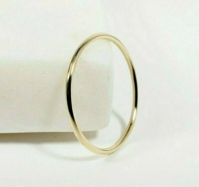 10k Solid Gold Stackable Ring, High Polished Gold Rings, Yellow White Rose Rings - Image 1 of 4