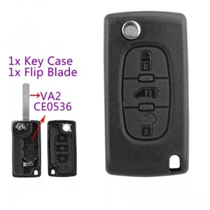 3 Button Flip Key Fob Case For Peugeot Partner Citroen Berlingo DISPATCH CE0536 - Picture 1 of 8