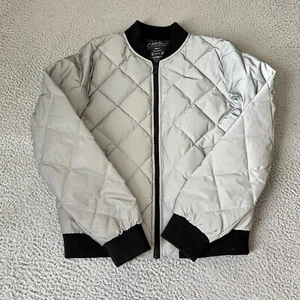 Calvin Klein Jacket Adult Small Gray Duck Down Puffer Fill Full Zip Up Coat Mens - Picture 1 of 20