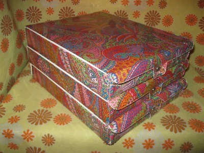 Vintage 90s Lot x3 Ancienne BOÎTE TRIEUR de BUREAU en PLASTIQUE Document Valise - Photo 1/4