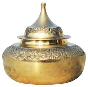Brass Sindoor Box Tika Kumkum Dani Dabbi Handicraft 2.2*2.2*2.4 inch - Picture 1 of 3