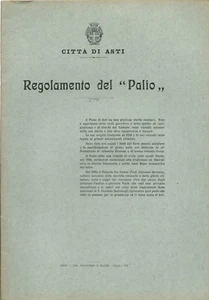 Reglement des Palio der Stadt Asti 1934 - Strohhalme und Raspi - Bild 1 von 2