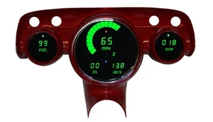 LS Swap Chevy 57 Bel Air Digital Dash Panel Green LED Gauges Made In The USA - Picture 1 of 9