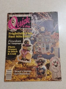 Cross Stitch Quick And Easy Halloween Christmas Magazine October November 1990 - Picture 1 of 5