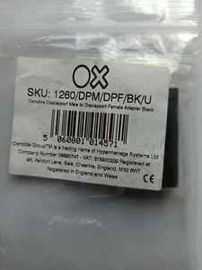 Oxnoble DisplayPort Stecker auf DisplayPort Buchse Adapter - Schwarz. - Bild 1 von 2