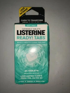 x1 Listerine Ready! Tabs SOFT MINT Chewable Sugar Free 24 COUNT. Damaged box. - Picture 1 of 5