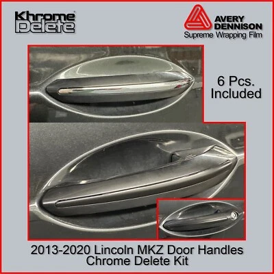 2013-2020 Lincoln MKZ Door Handles Chrone Delete (Glossy Black) - Image 1 of 4
