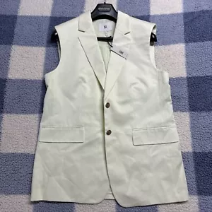 Banana Republic GREEN Sleeveless Linen Vest Frosted Celery Color Sz 12 $200Msrp - Picture 1 of 11