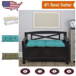 Elegant 35-Inch Non-Slip Tufted Bench Cushion in Teal - Indoor Comfort Essential - Picture 1 of 7