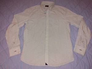 Untuckit Shirt Men Large Green Blue Plaid Slim Fit Long Sleeve Cotton Shirt - Picture 1 of 8