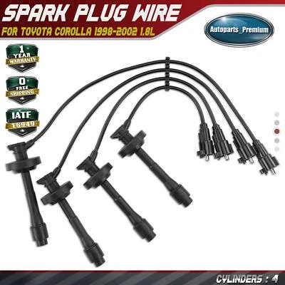 4x Spark Plug Wire Set for Toyota Corolla 1998 1999 2000 2001 2002 1.8L 1ZZ-FE - Image 1 of 4