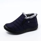 GIRLS WOMENS WATERPROOF FUR LINED SNOW ANKLE BOOTS LADIES FLAT SHOES SIZE 3-12