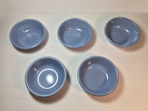 LOT 5 Vintage Rubbermaid Bowls 3836 Melamine Blue Cereal Soup Casual Dinnerware