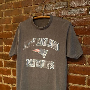 Vintage New England Patriots T-Shirt mittelgrau Boston Distressed Football NFL - Bild 1 von 10