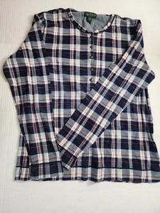 Lauren Ralph Lauren Women' Pajama Top Size XL Blue Plaid Sleepwear Casual - Picture 1 of 5