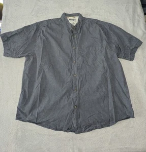 Wrangler Hero Shirt Men's 2XL Check Plaid Short Sleeve Buttons Cowboy Blue - Picture 1 of 8