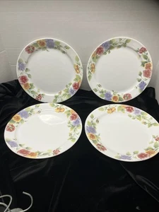 SET OF 4 Corelle Summer Blush Dinner Plates 10.25" Pansy Floral by Corning USA - Picture 1 of 9