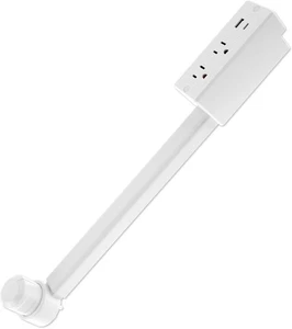 AC Wall Outlet Extender Rotational Stick With 2 AC Outlets 2 USB Ports Max 28" - Picture 1 of 8