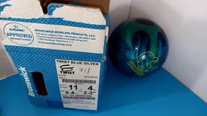 Brunswick Twist Rhino palla da bowling 11 libbre 4 once blu argento reattivo USBC lucido - Foto 1 di 12