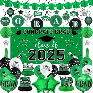 DAZONGE Graduation Decorations 2025 Green, Grad Party Kits, Green - Picture 1 of 6