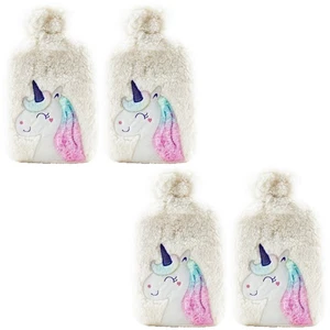 Bolsa de Agua Caliente Unicornio Suave 4 x 2 Litro Contenido Navidad Invierno - Picture 1 of 2
