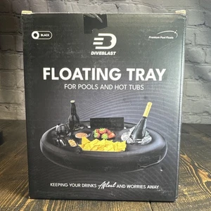 Diveblast Floating Tray for Pools and Hot Tubs Black Holds Phones, Drinks Snacks - Picture 1 of 10