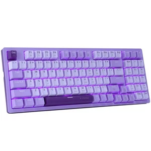Mechanical Gaming Keyboard USB Wired Compact with Number Pad, Purple Led Back... - Picture 1 of 7
