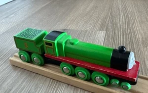 Genuine 1996 Vintage BRIO Thomas Tank Engine Henry and Tender Wooden Train - Picture 1 of 4