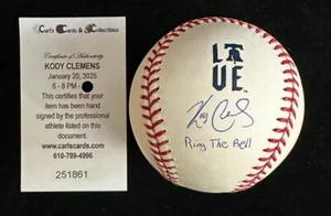 Palla firmata Kody Clemens autografata CITY CONNECT Philadelphia Phillies - Foto 1 di 2