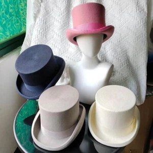 Vintage Wolle viktorianischer Hutmacher Oberteil magischer Hut Herren Jazz Caps Party - Bild 1 von 30