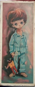D. Golding Boy Pyjamas Toy bedtime cute moppet doe eyed child vintage art print - Picture 1 of 4