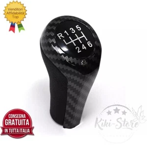 POMELLO CAMBIO BMW SERIE 1 3 E87 E82 E90 E91 E92 X1 X3 X5 X6 6 MARCE CARBON LOOK - Foto 1 di 6