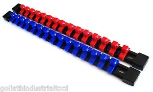 2 GOLIATH INDUSTRIAL 3/8" ABS MONTABILI ROSSO/BLU PORTA GUIDE ORGANIZZATORE - Foto 1 di 1