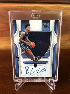 Brandon Clarke 2019 Crwon Royale Silhouttes Patch Auto #d 054/199 Memphis Grizz - Image 1 of 2