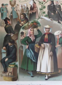 Umgebung von Hamburg und Bremen (5). German national costume (1888 - 1890?)... - Picture 1 of 3