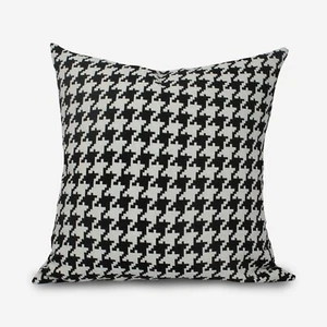 Houndstooth pillow cushion covers black euro sham cover decorative throw pillows - Picture 1 of 5