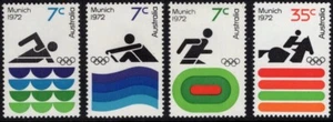 1972 Australia Munich Olympic Games Set Of 4 Mint Never Hinged, Clean & Fresh - Bild 1 von 1