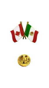 CANADA & MEXICO FRIENDSHIP Country Flags Metal Lapel Pin Badge - Picture 1 of 1