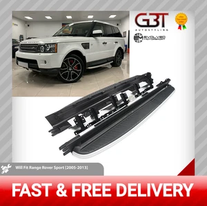 FOR RANGE ROVER SPORT L320 05-13 OE STYLE SIDE STEPS RUNNING BOARDS BLACK/SILVER - Picture 1 of 11