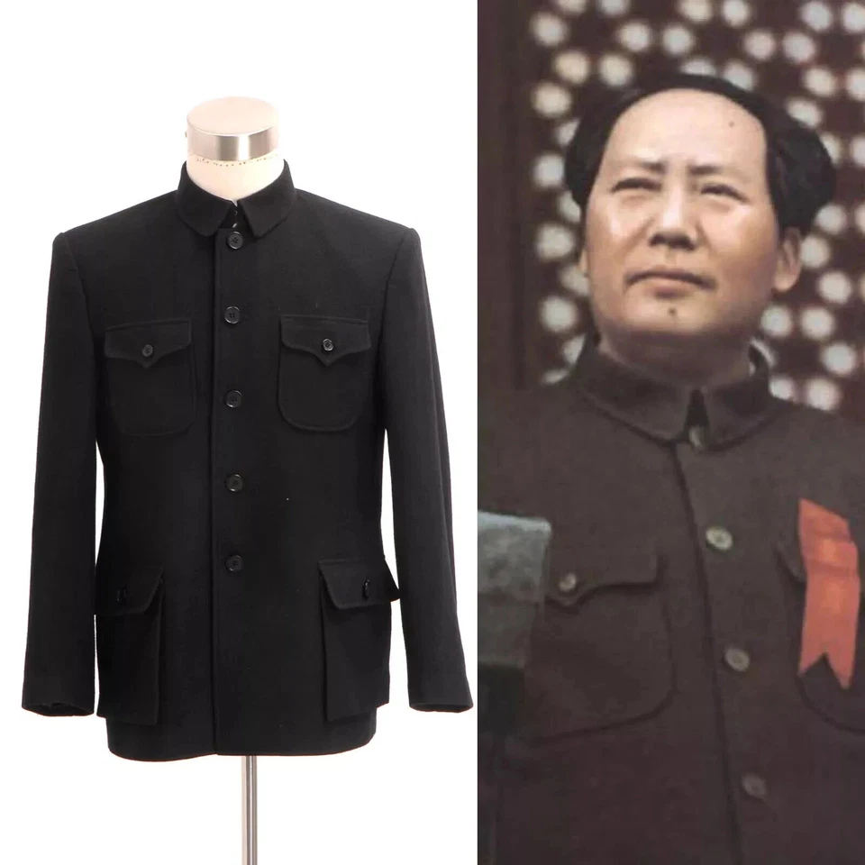 LO ÚLTIMO Traje Chino Tradicional Lana Zhongshan Estilo Vintage Boda Chaqueta + Pantalones Foto 1 de 4