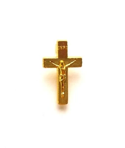 Pin de solapa cruz tono dorado de 1" - Imagen 1 de 1