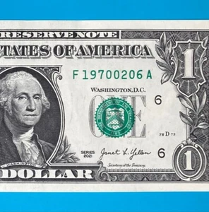 1970 February 6 (F 19700206 A) BIRTHDAY Note $1 One Dollar Bill *AU* - Picture 1 of 4