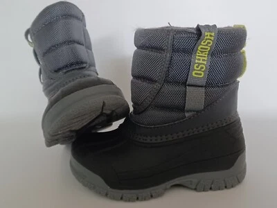 Bota Oshkosh B'gosh Niños Pequeños Salpicaduras Cierre con Cremallera Talla 6M, Negra/Gris Foto 1 de 4